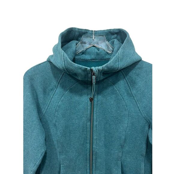 Lululemon Hooded Full Zip Scuba Jacket Size 6 Heathered Desert Teal READ - Picture 3 of 8